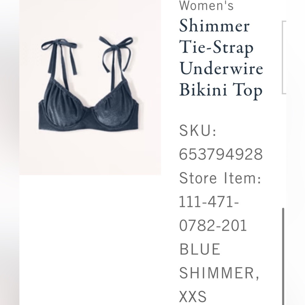 Shimmer Tie-Strap Underwire Bikini Top